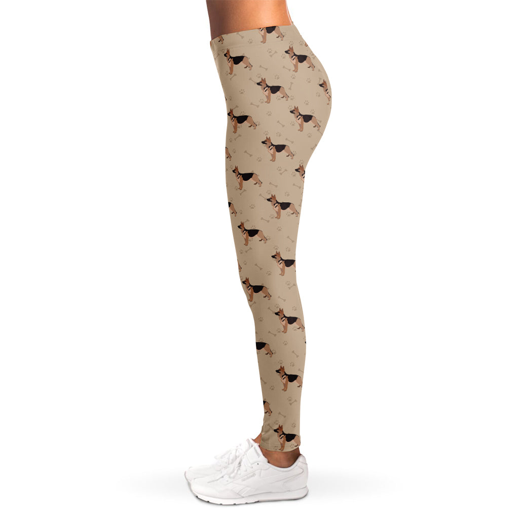 German Shepherd Dog Pattern Print Women's Leggings