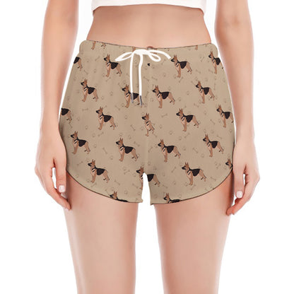 German Shepherd Dog Pattern Print Women's Split Running Shorts