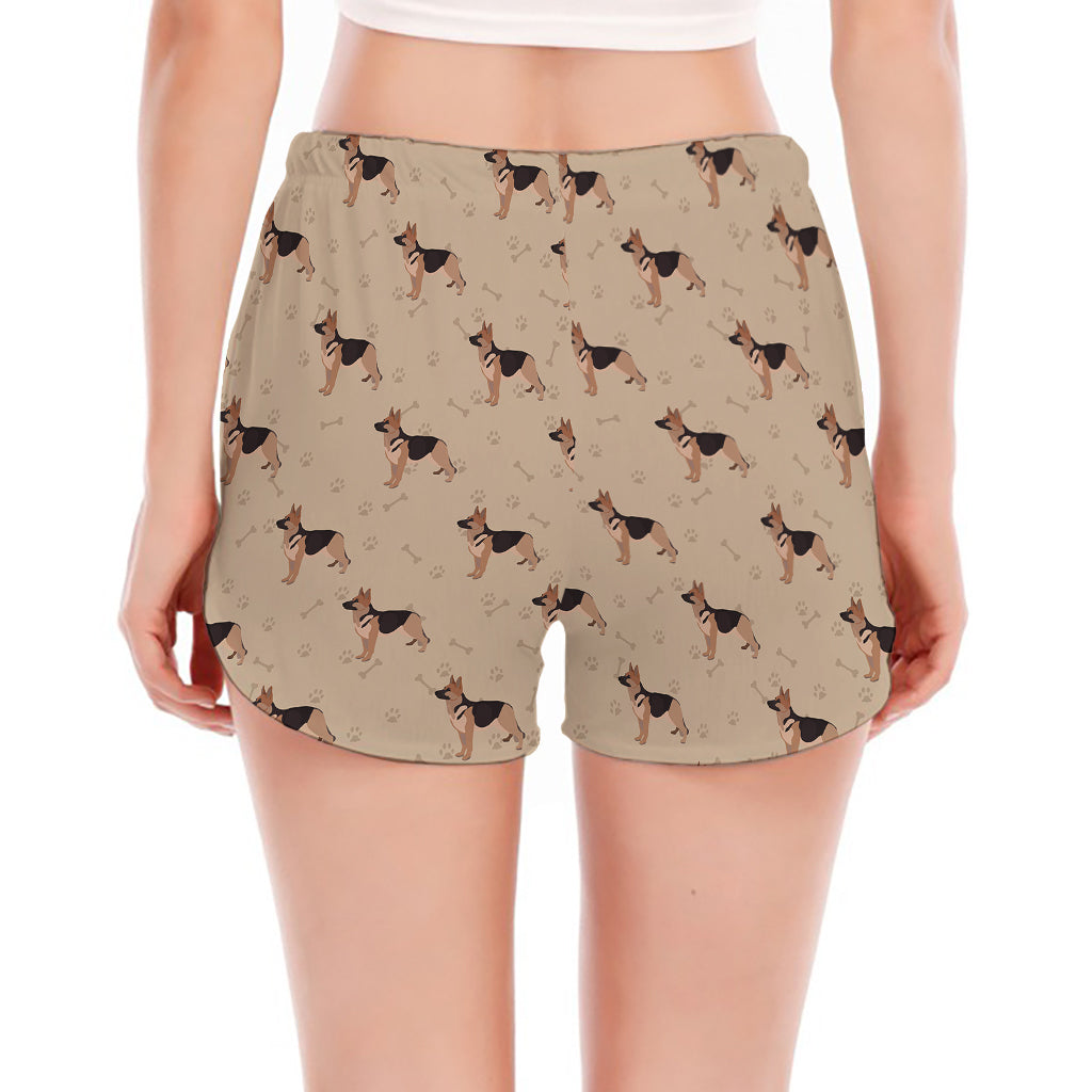 German Shepherd Dog Pattern Print Women's Split Running Shorts