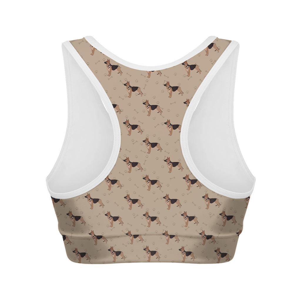 German Shepherd Dog Pattern Print Women's Sports Bra