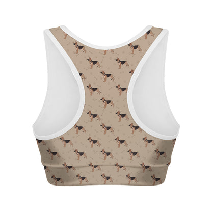 German Shepherd Dog Pattern Print Women's Sports Bra