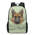 German Shepherd Dog Portrait Print 17 Inch Backpack