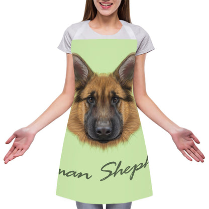 German Shepherd Dog Portrait Print Adjustable Apron
