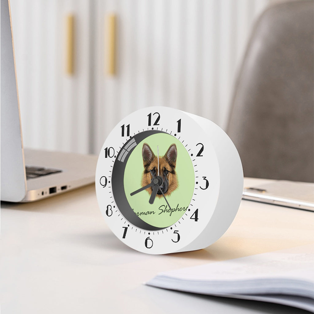 German Shepherd Dog Portrait Print Alarm Clock
