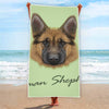 German Shepherd Dog Portrait Print Beach Towel