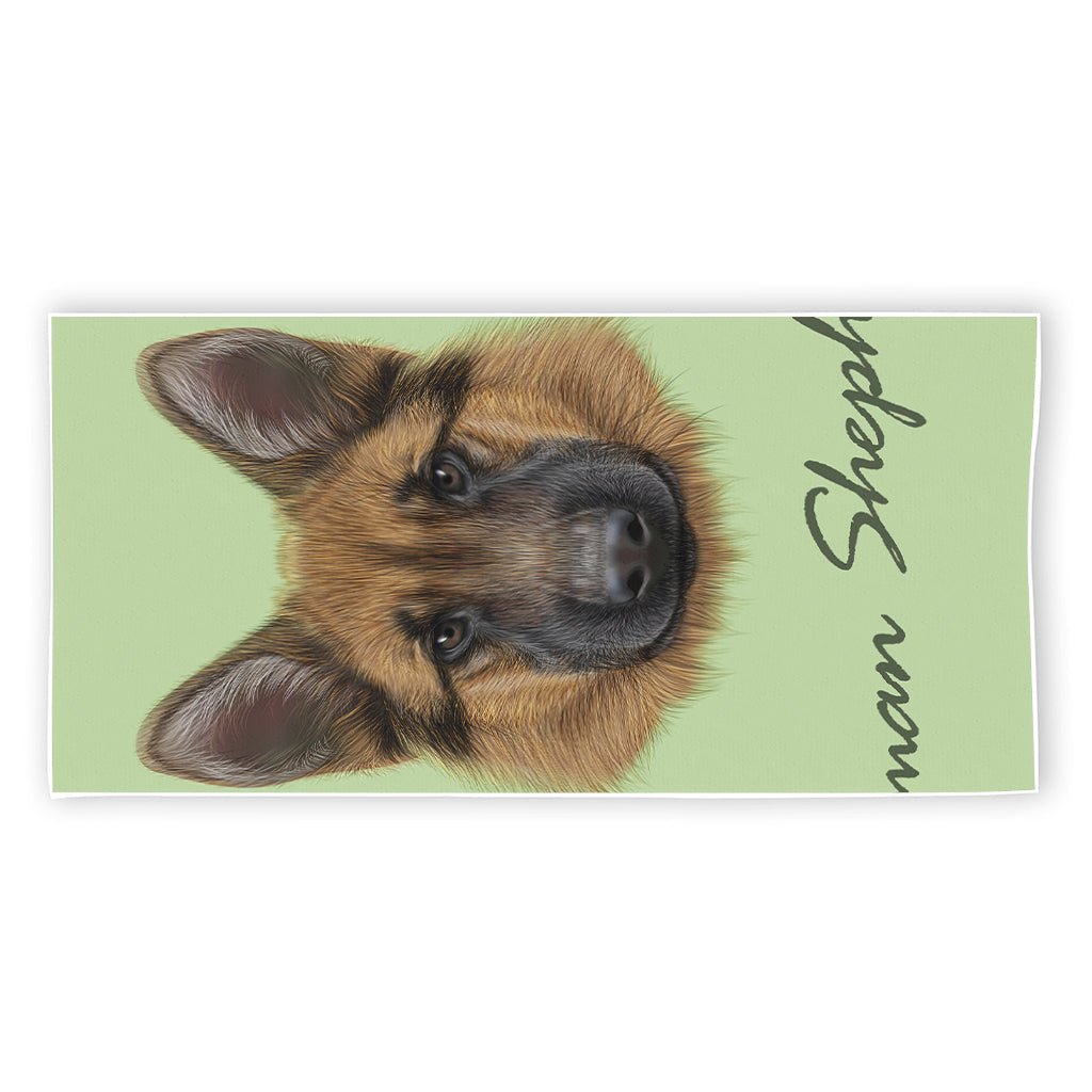 German Shepherd Dog Portrait Print Beach Towel