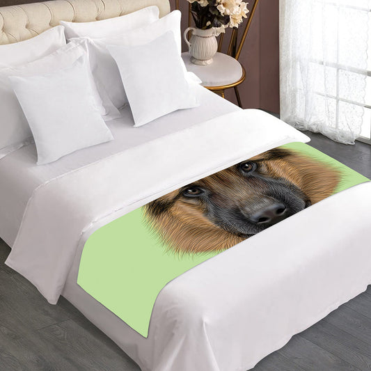 German Shepherd Dog Portrait Print Bed Runner