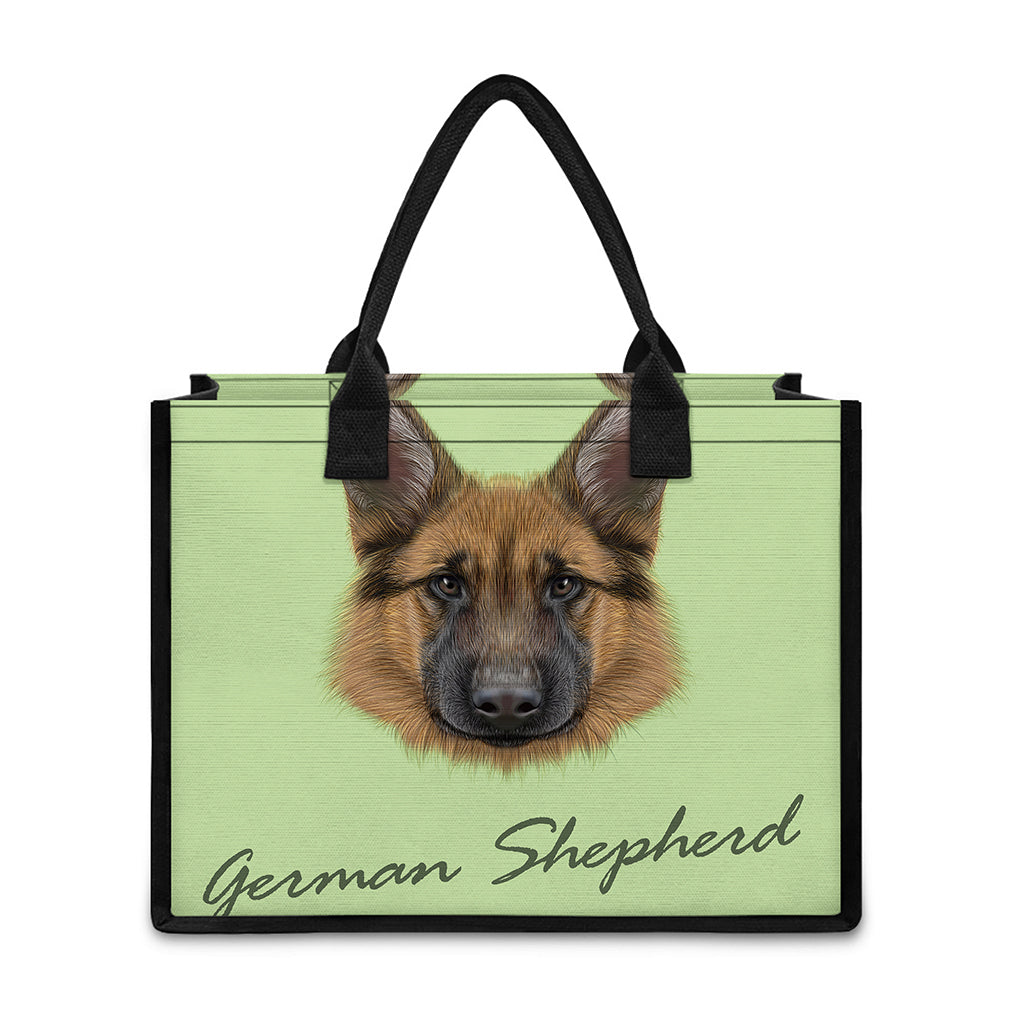 German Shepherd Dog Portrait Print Canvas Tote Bag
