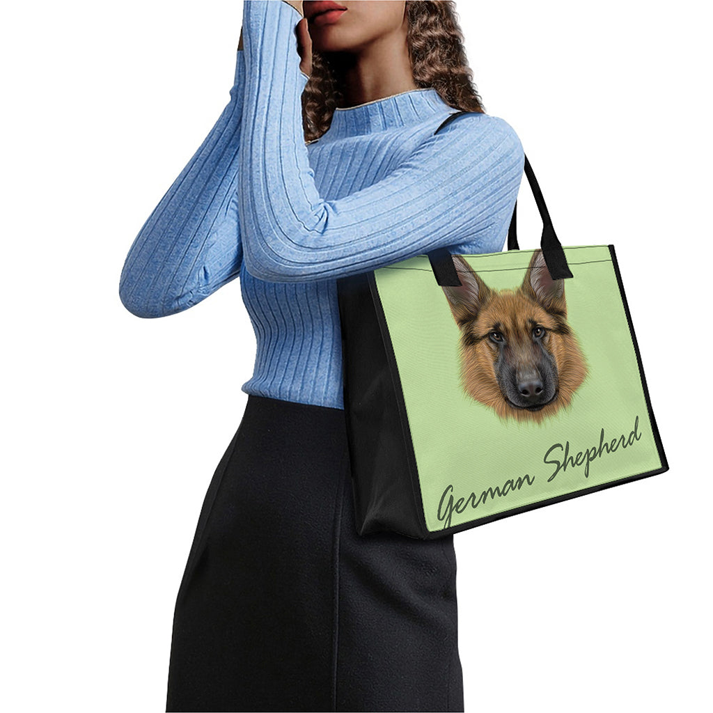 German Shepherd Dog Portrait Print Canvas Tote Bag