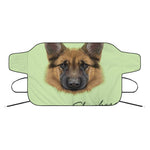 German Shepherd Dog Portrait Print Car Windshield Snow Cover