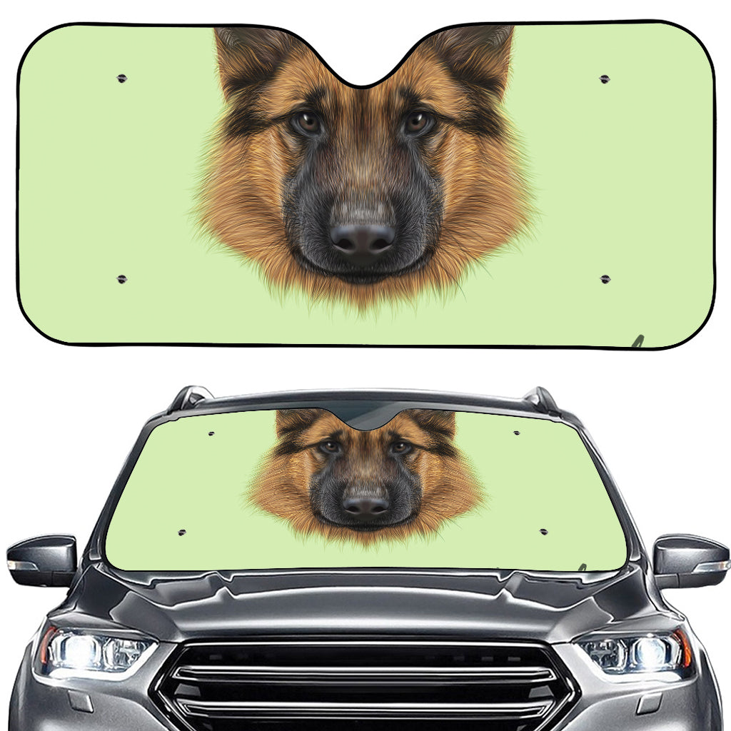 German Shepherd Dog Portrait Print Car Windshield Sun Shade