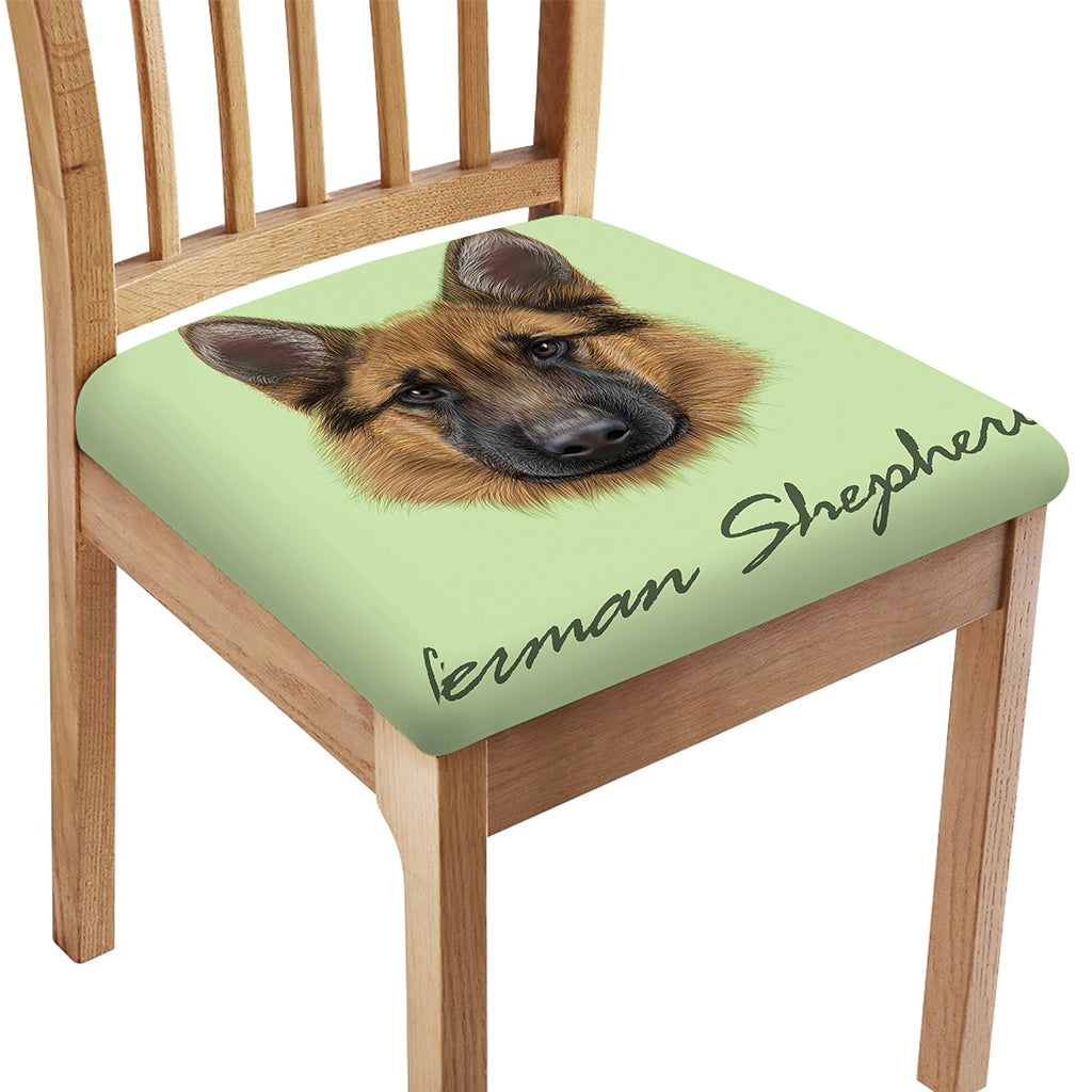 German Shepherd Dog Portrait Print Chair Cushion Cover