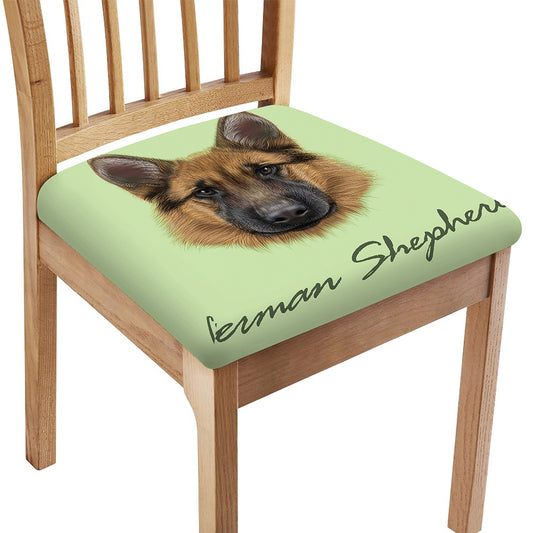 German Shepherd Dog Portrait Print Chair Cushion Cover