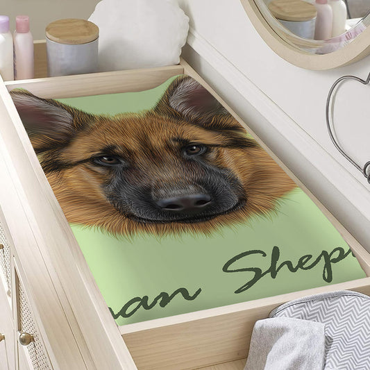 German Shepherd Dog Portrait Print Changing Pad Cover