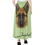 German Shepherd Dog Portrait Print Chiffon Maxi Skirt