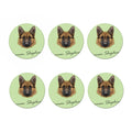 German Shepherd Dog Portrait Print Coaster Set