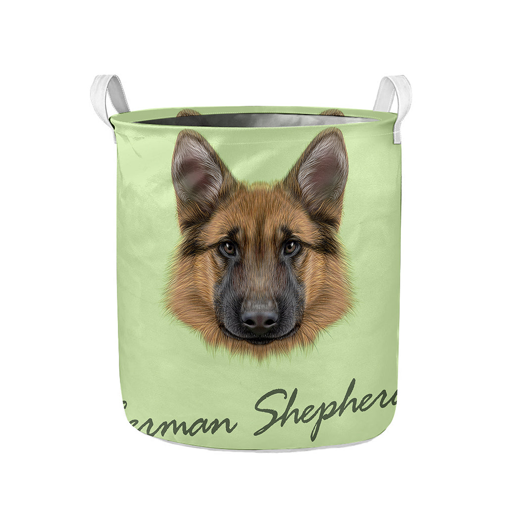 German Shepherd Dog Portrait Print Collapsible Laundry Basket