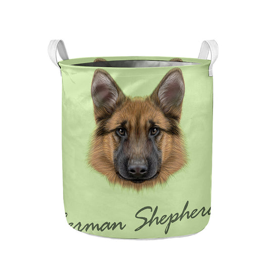 German Shepherd Dog Portrait Print Collapsible Laundry Basket