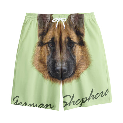 German Shepherd Dog Portrait Print Cotton Shorts