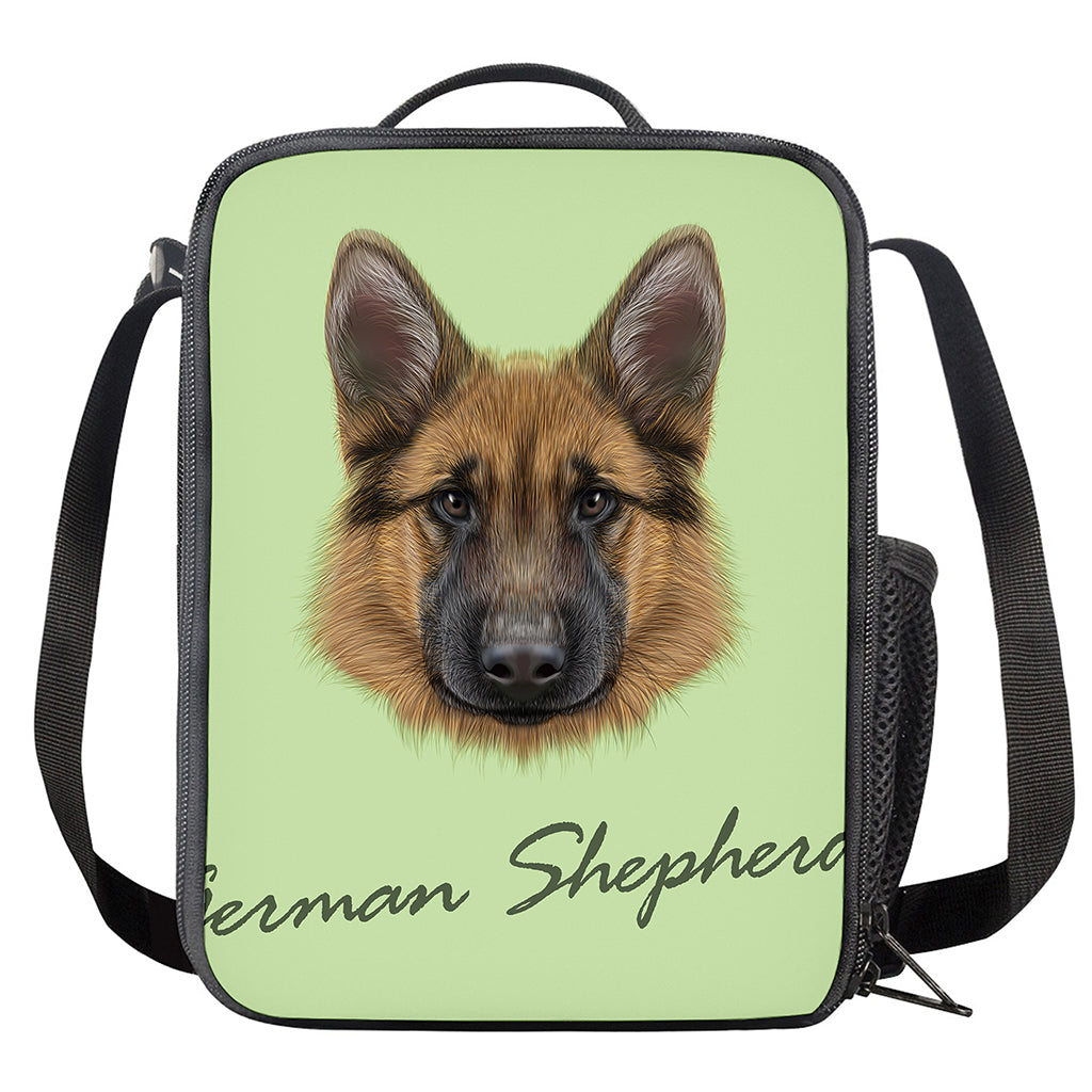 German Shepherd Dog Portrait Print Crossbody Lunch Bag
