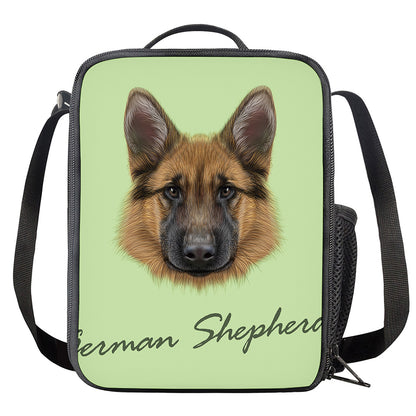 German Shepherd Dog Portrait Print Crossbody Lunch Bag