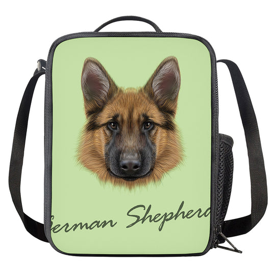 German Shepherd Dog Portrait Print Crossbody Lunch Bag
