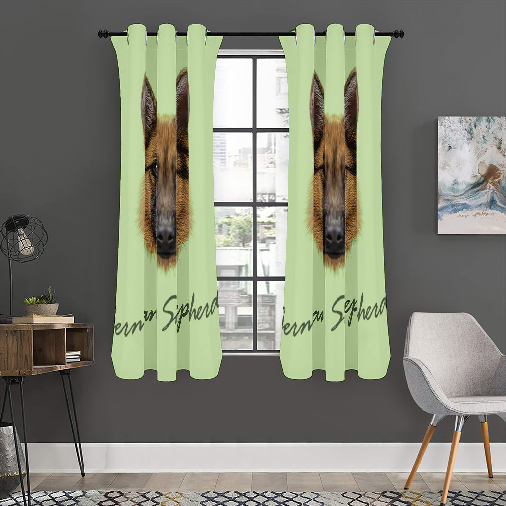 German Shepherd Dog Portrait Print Curtain