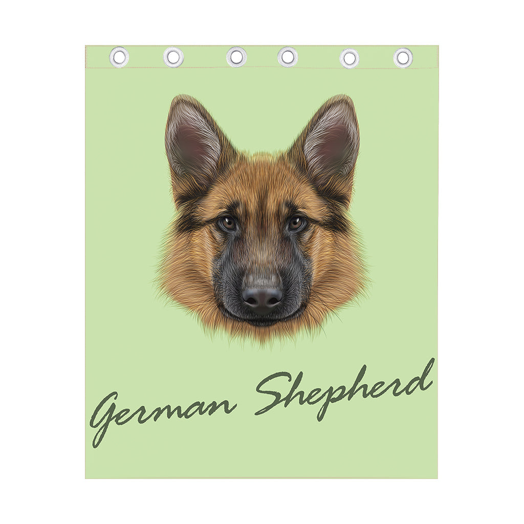 German Shepherd Dog Portrait Print Curtain