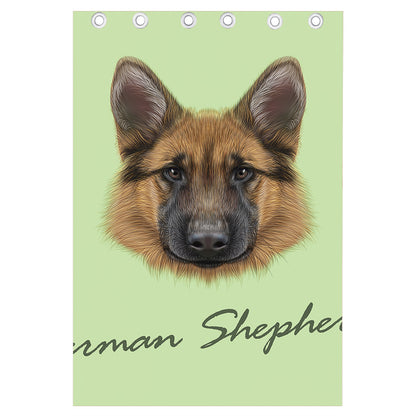 German Shepherd Dog Portrait Print Curtain