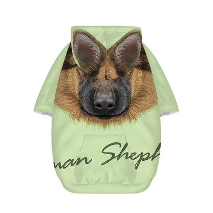 German Shepherd Dog Portrait Print Dog Zip Up Hoodie