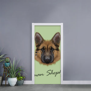 German Shepherd Dog Portrait Print Door Sticker