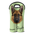 German Shepherd Dog Portrait Print Double Neoprene Wine Tote