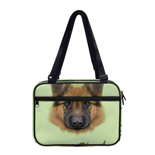 German Shepherd Dog Portrait Print Double Strap Bible Bag