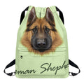 German Shepherd Dog Portrait Print Drawstring Backpack