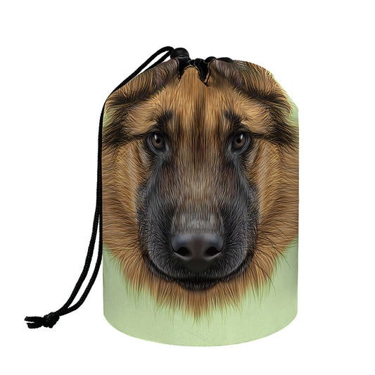 German Shepherd Dog Portrait Print Drawstring Makeup Bag