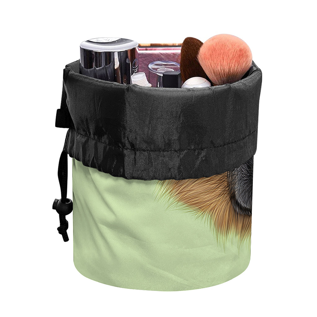 German Shepherd Dog Portrait Print Drawstring Makeup Bag