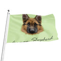 German Shepherd Dog Portrait Print Flag