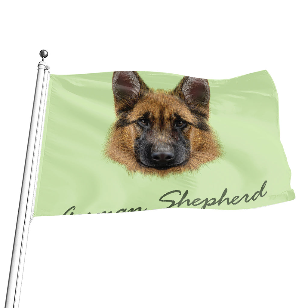 German Shepherd Dog Portrait Print Flag