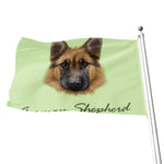 German Shepherd Dog Portrait Print Flag