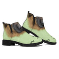 German Shepherd Dog Portrait Print Flat Ankle Boots