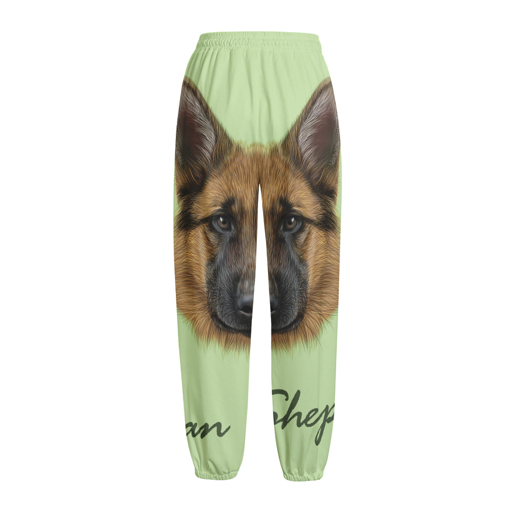 German Shepherd Dog Portrait Print Fleece Lined Knit Pants