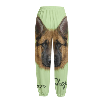 German Shepherd Dog Portrait Print Fleece Lined Knit Pants