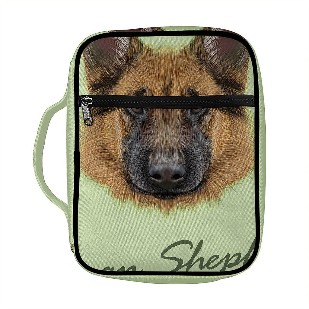 German Shepherd Dog Portrait Print Front Pocket Bible Bag