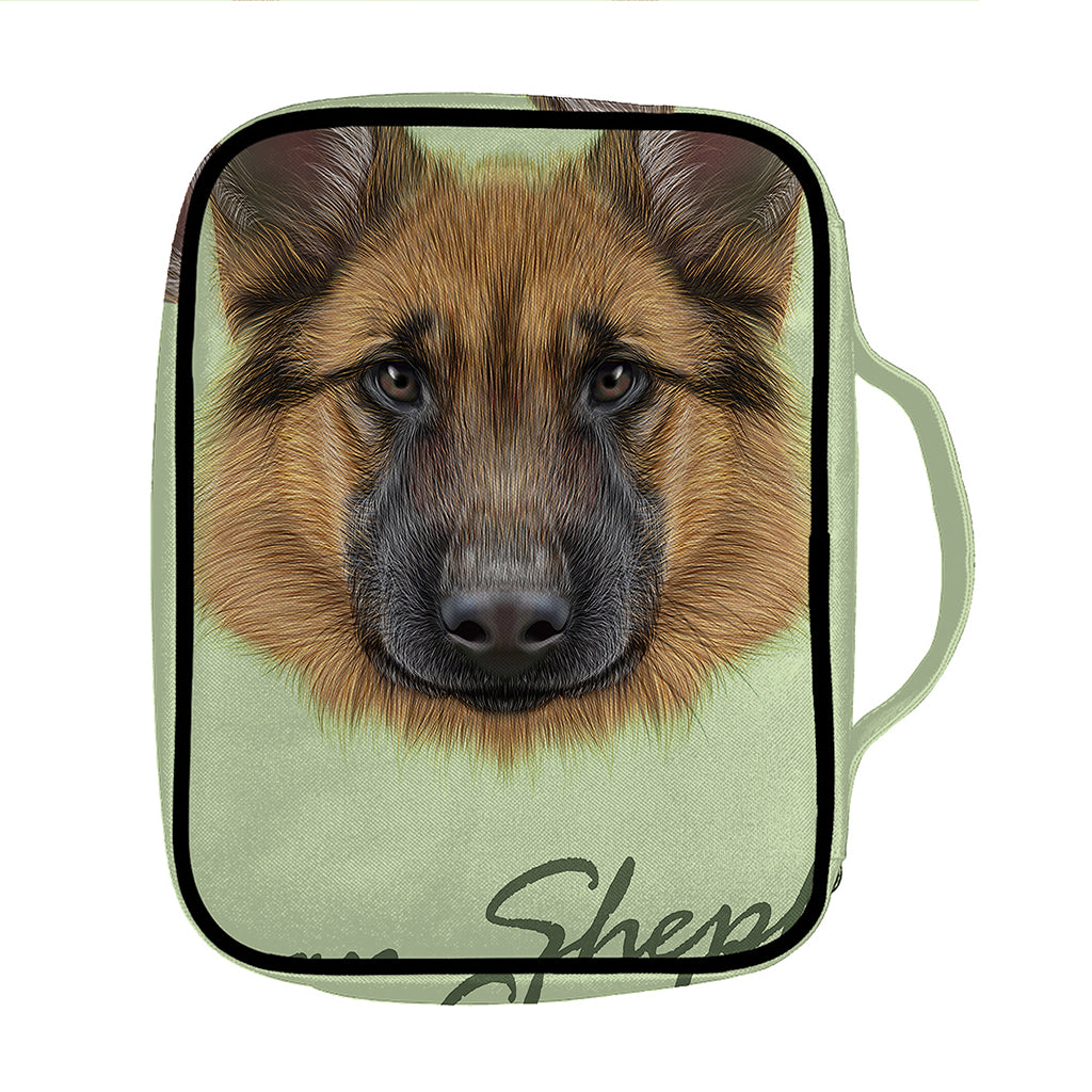 German Shepherd Dog Portrait Print Front Pocket Bible Bag