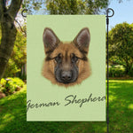 German Shepherd Dog Portrait Print Garden Flag