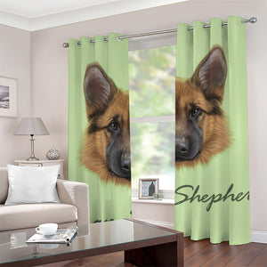 German Shepherd Dog Portrait Print Grommet Curtains