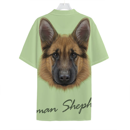 German Shepherd Dog Portrait Print Hawaiian Shirt