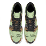 German Shepherd Dog Portrait Print High Top Leather Sneakers