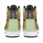 German Shepherd Dog Portrait Print High Top Leather Sneakers