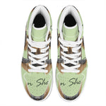 German Shepherd Dog Portrait Print High Top Leather Sneakers
